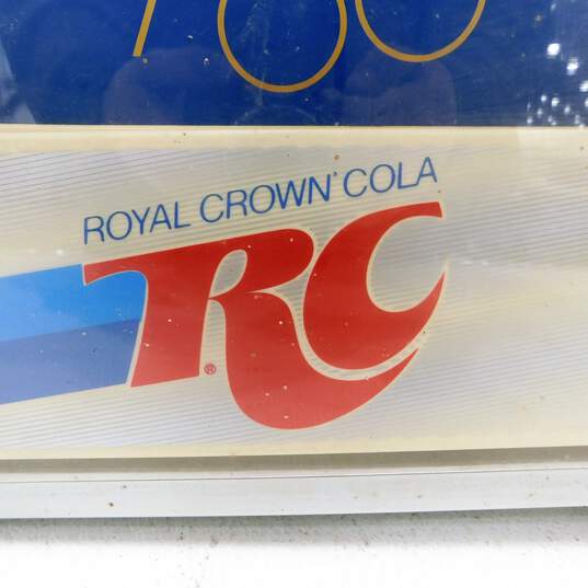 Vintage RC Royal Crown Cola Blue Lighted Advertising Wall Clock Parts & Repair image number 6