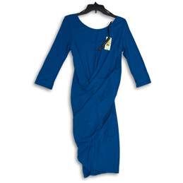 NWT Robert Rodriguez Womens Blue Scoop Neck Pullover Maxi Dress Size S alternative image