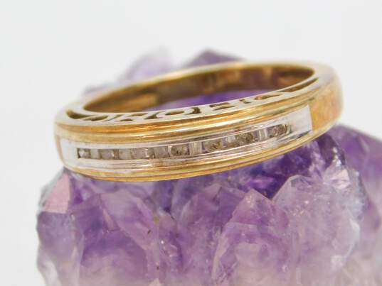 10K Yellow Gold 0.09 CTTW Baguette & Round Diamond Mom Ring 3.2g image number 1