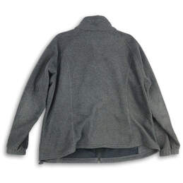 Mens Gray Mock Neck Long Sleeve Full-Zip Fleece Jacket Size 2X alternative image