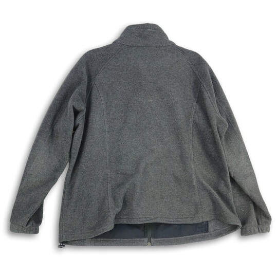 Mens Gray Mock Neck Long Sleeve Full-Zip Fleece Jacket Size 2X image number 2