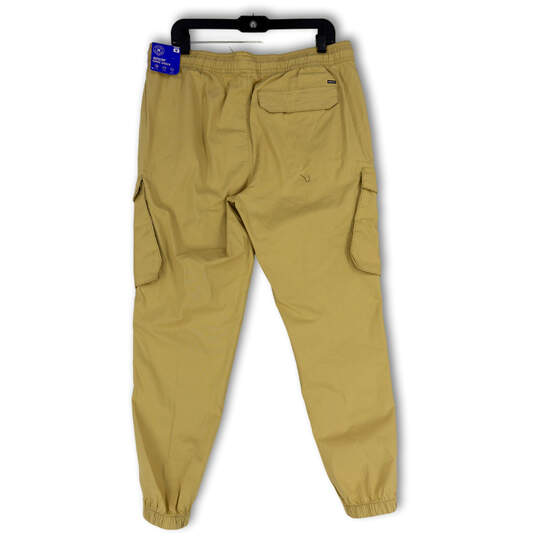 NWT Mens Tan Elastic Waist Pockets Drawstring Tapered Leg Jogger Pants Sz M image number 2