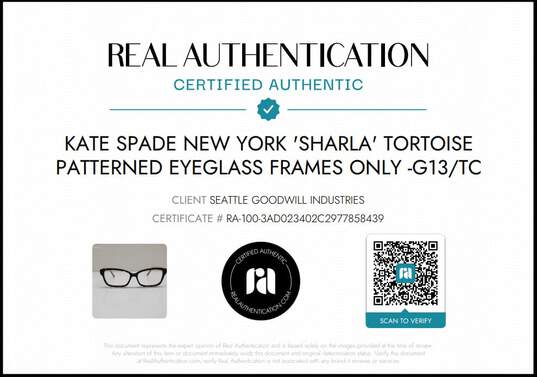 Kate Spade Sharla Tortoise Patterned Eyeglass Frames Only AUTHENTICATED image number 6