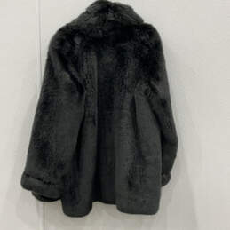 Womens Black Faux Fur Long Sleeve Shawl Collar Open Front Overcoat Size XL alternative image