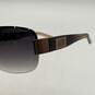 Armani Exchange Mens Black Brown Rimless Lightweight Wrap Sunglasses W/ Case image number 3