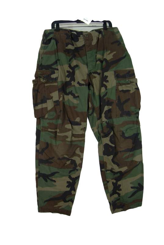 Military Mens Multicolor Camouflage Straight Leg Cargo Pants Size Large image number 1