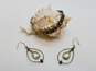 Artisan 925 Faceted Prehnite Granulated Teardrops Drop Earrings & Bali Style Coiled Panels Linked Bracelet 25.4g image number 1