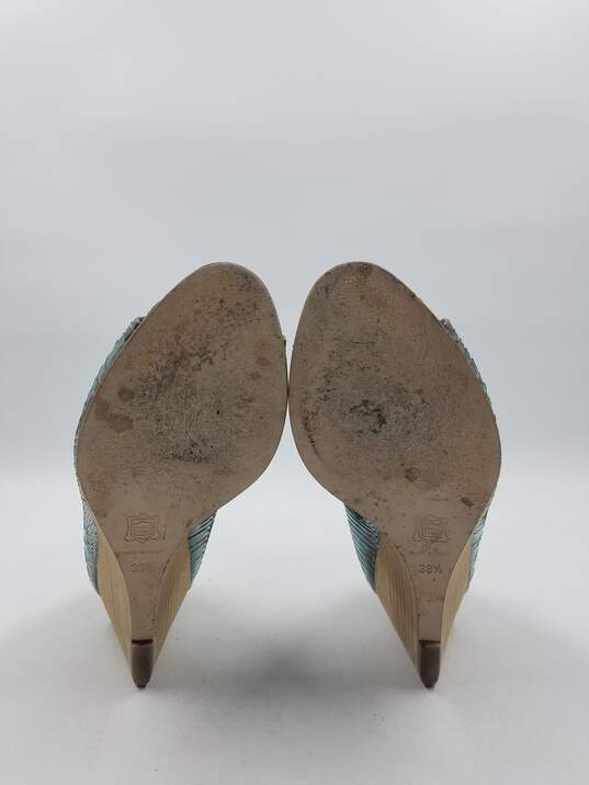 Pierre Hardy Turquoise Snakeskin Wedge Pumps W 8.5 COA image number 5