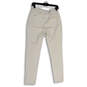 Womens White Flat Front Pockets Pull-On Skinny Leg Ankle Pants Size Large image number 2