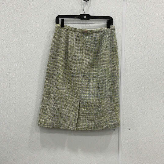 Womens Green Notch Lapel Collar Blazer & Skirt Two Piece Suit Set Size 8/10 image number 3