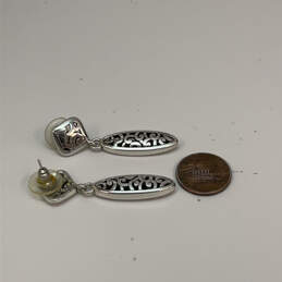 Designer Brighton Silver-Tone Engraved Oval Shape Classic Dangle Earrings alternative image