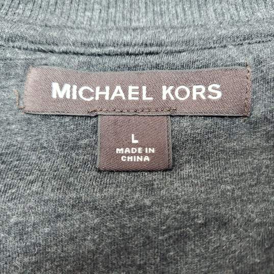 Michael Kors Cotton Blend Full Zip Gray Sweat Jacket Women's LG image number 3