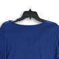 NWT Womens Blue Embroidered Knitted 3/4 Sleeve Pullover Sweater Size L image number 4