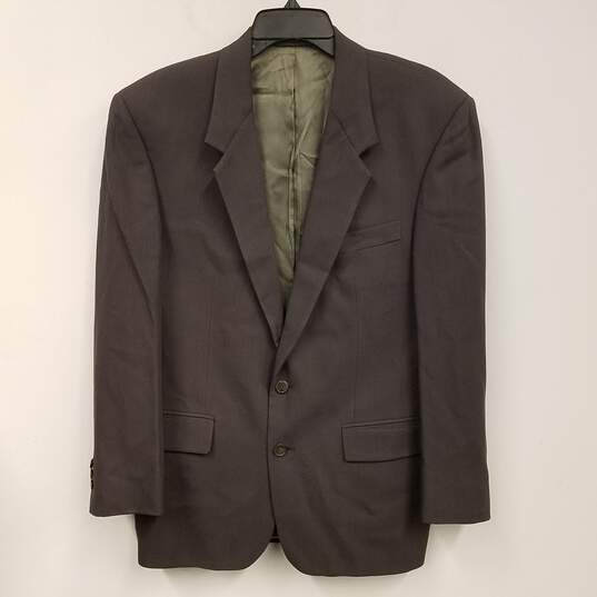 Mens Brown Long Sleeve Notch Lapel Single Breasted Two-Button Blazer Size M image number 1