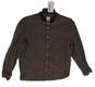 Men Brown Long Sleeve Collarless Button Up Pocket Dress Shirt Size Medium image number 6