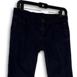 Womens Blue Denim Medium Wash Stretch Pockets Skinny Leg Jeans Size 27