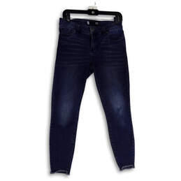 Womens Blue Denim Dark Wash Stretch Pockets Skinny Leg Jeans Size 4