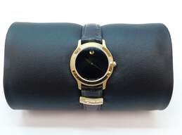 Ladies Movado Museum Black Dial Swiss Quartz Black Leather Band Watch 19.6g alternative image