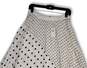 NWT Womens White Black Polka Dot Side Zip Pleated Midi Flared Skirt Size 2 image number 3