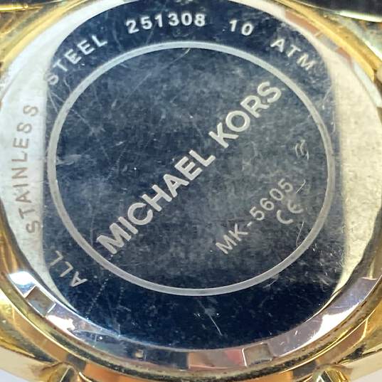 Designer Michael Kors Bradshaw MK5605 Gold-Tone Chronograph Wristwatch image number 4