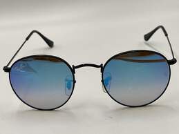 Mens RB3447 Black Metal Frame UV Protection Polarized Lens Round Sunglasses