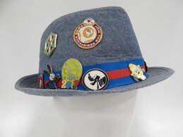 Disney Parks American Legend Mickey Mouse Adult Fedora Hat w/ Enamel Trading Pins
