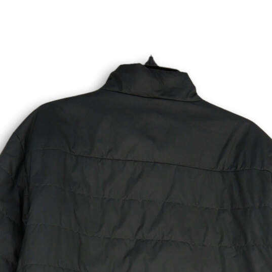 Mens Black Mock Neck Long Sleeve Full-Zip Puffer Jacket Size Large image number 4