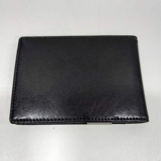 Runbox Black Leather Slim Minimalist Wallet With Money Clip IOB image number 4