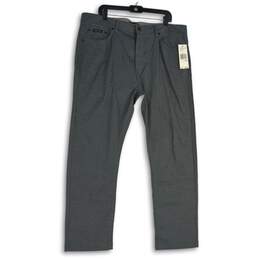 NWT Kenneth Cole New York Mens Gray Stretch Straight Leg Ankle Pants Size 38X30