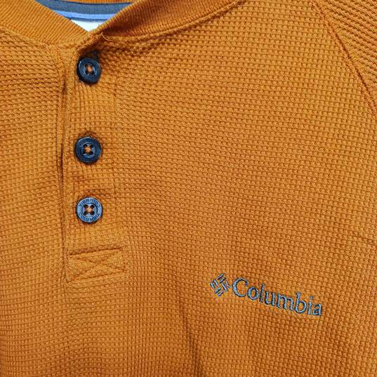 Columbia Orange Thermal Shirt Men's Size S image number 3
