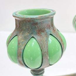 Candelabra Art Nouveau Six -Light Bronze and Glass Tapered Candle Holder alternative image