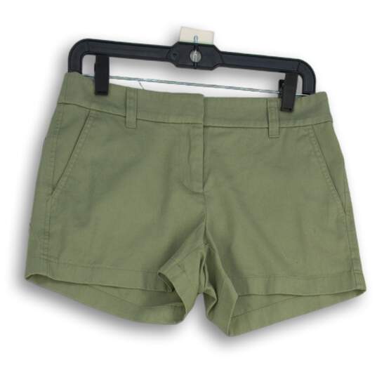 J. Crew Womens Green Flat Front Slash Pocket Chino Shorts Size 2 image number 1