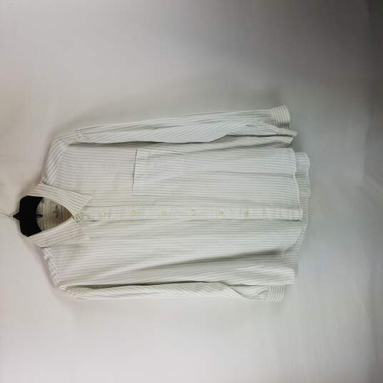 Valentino Uomo Men White Pinstriped Long Sleeve Button Up 16 1/2 image number 1