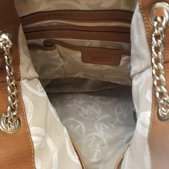 Michael Kors Jet Set Travel Chain Shoulder Tote Bag Brown 