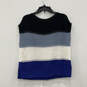 Womens Multicolor Crew Neck Sleeveless Knitted Pullover Sweater Size XS image number 2