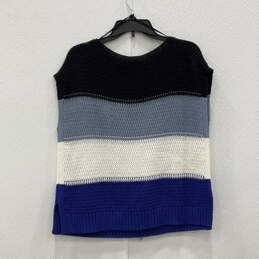 Womens Multicolor Crew Neck Sleeveless Knitted Pullover Sweater Size XS alternative image