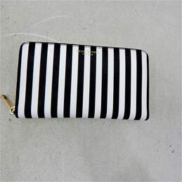 Henri Bendel Iconic Centennial Striped Zip Around Leather Wallet With Dust Case alternative image