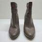 Ann Taylor Taupe Leather Embossed Heel Ankle Strap Zip Up Women's Size 7M image number 4