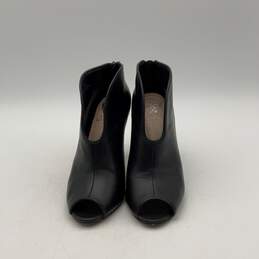NIB Vince Camuto Womens Amber Black Leather Peep Toe Zip Ankle Booties Size 7 M alternative image