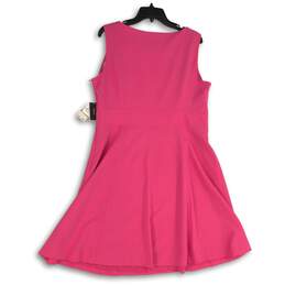 NWT Womens Pink Round Neck Stretch Sleeveless Knee Length A-Line Dress Size 14 alternative image