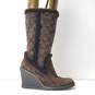COACH Jordana Brown Signature Print Canvas Wedge Boots Shoes Women's Size 5.5 M image number 1