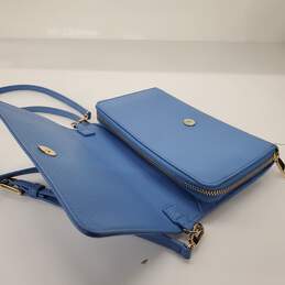Tory Burch Blue Pebble Leather Small Flap Crossbody Bag alternative image