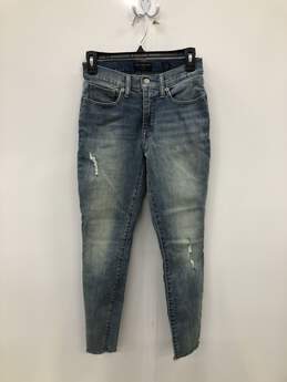Women's Sz 6/28 Mid Rise Skinny Ava Ankle Distressed Jean