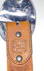 Tony Lama Sterling Silver Plate Buckle Leather Belt Women's Size S image number 6