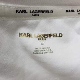 Karl Lagerfeld Paris White Gold Logo Pullover Sweatshirt Women's 1X alternative image
