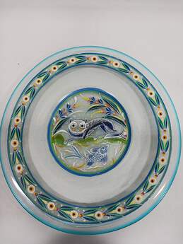 Hand Painted Clear Glass Decorative Plate