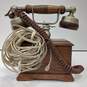 Western Electric Retro Style Wooden Push Button Phone Untested image number 4