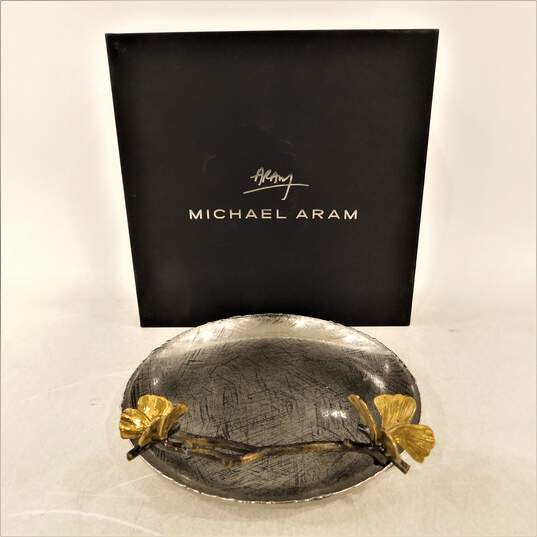 Michael Aram Butterfly Ginkgo Round Platter IOB image number 1