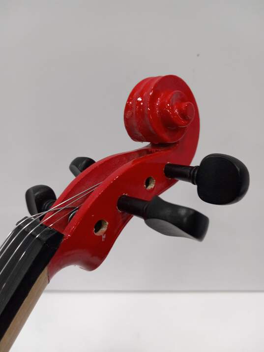 Red Violin With Bow & Case image number 4