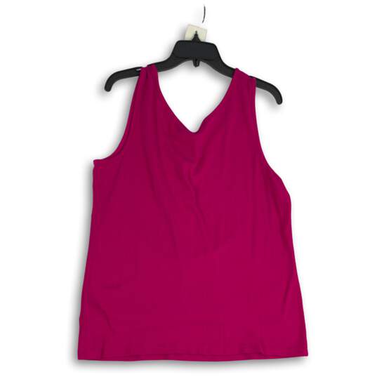 Lands' End Womens Pink Sleeveless Scoop Neck Pullover Blouse Top Size Large image number 2